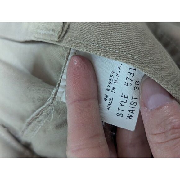 Orvis Men's Tan Solid Nylon High-Rise Straight-Leg Outdoorsmen Pants Size 38 - Picture 3 of 7